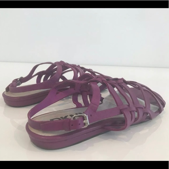 DKNY PURPLE LEATHER SANDALS SIZE 7.5 - Picture 5 of 8